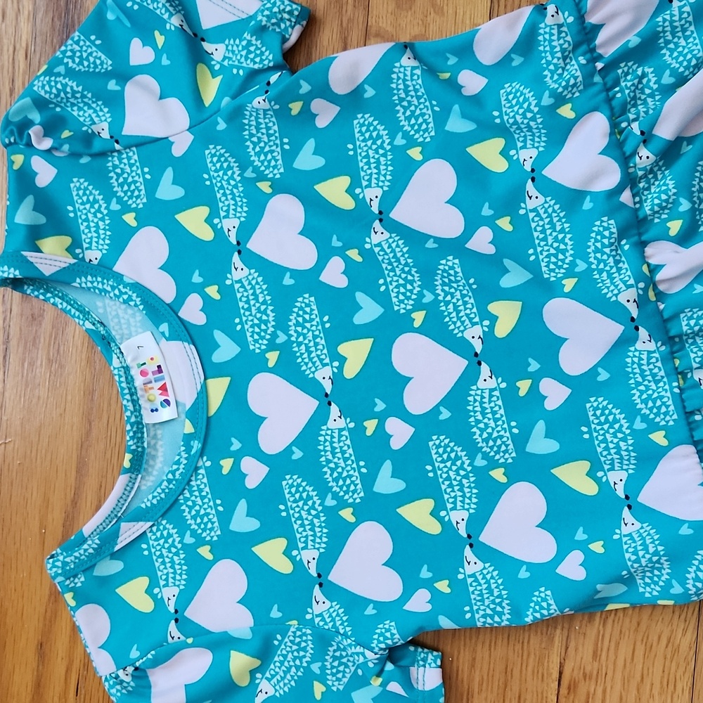 DotDotSmile Teal Green Hedgehog Maxi Dress Size 7